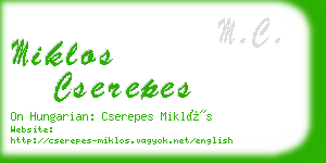miklos cserepes business card